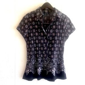 Vintage button front pattern top